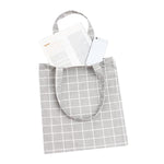 Banabanma Women Student Cotton Linen Fashion Plaid Shoulder Tote Handbag Eco Shopping Large Capacity Canvas Purse Pouch ZK25