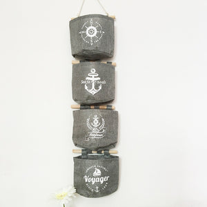 1pcs Navy Style Cotton Linen Storage Bag Creative Wardrobe Hang Bag Wall Pouch Cosmetic Toys Organize Pockets Home Storage Bag