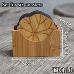 Natural bamboo Drink coaster set round Creative Placemat cup mat pad coffee cups  porta copos home decoration saucer Insulation