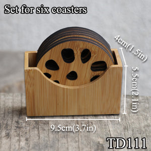 Natural bamboo Drink coaster set round Creative Placemat cup mat pad coffee cups  porta copos home decoration saucer Insulation