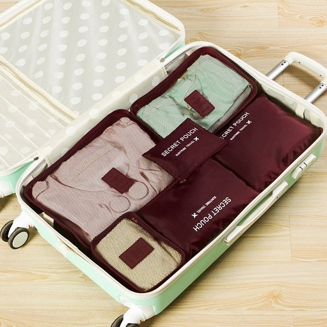 DLYLDQH Brand 6 PCS Travel Storage Bag Set For Clothes Tidy Organizer Pouch Suitcase Home Closet Divider Container Organiser