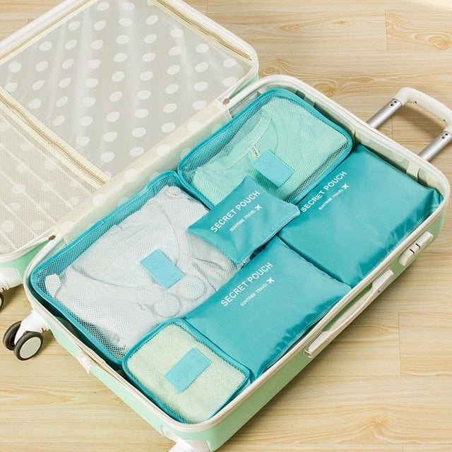 DLYLDQH Brand 6 PCS Travel Storage Bag Set For Clothes Tidy Organizer Pouch Suitcase Home Closet Divider Container Organiser