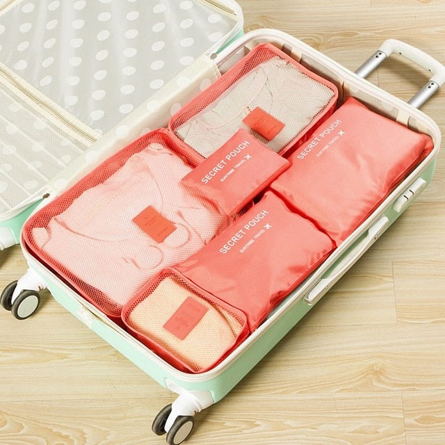 DLYLDQH Brand 6 PCS Travel Storage Bag Set For Clothes Tidy Organizer Pouch Suitcase Home Closet Divider Container Organiser
