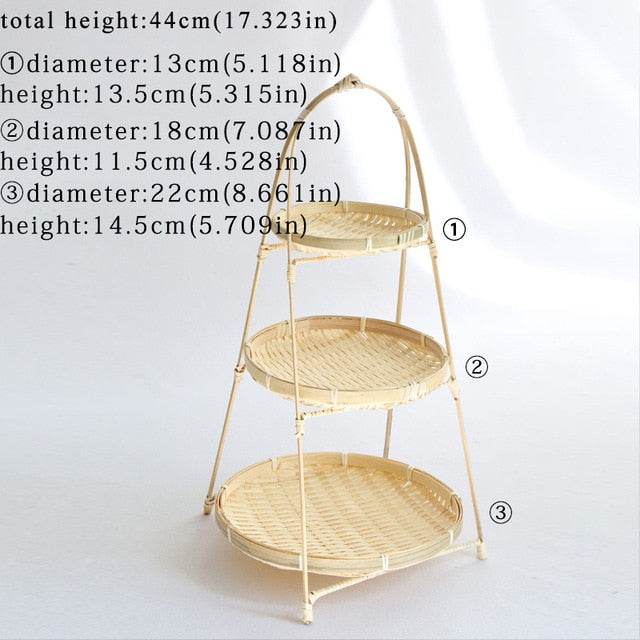 Bamboo Weaving Wicker Baskets Dish Handmade Home Decorate Storage Fruit Bread Food For Kitchen Organizer Panier Osier