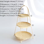 Bamboo Weaving Wicker Baskets Dish Handmade Home Decorate Storage Fruit Bread Food For Kitchen Organizer Panier Osier