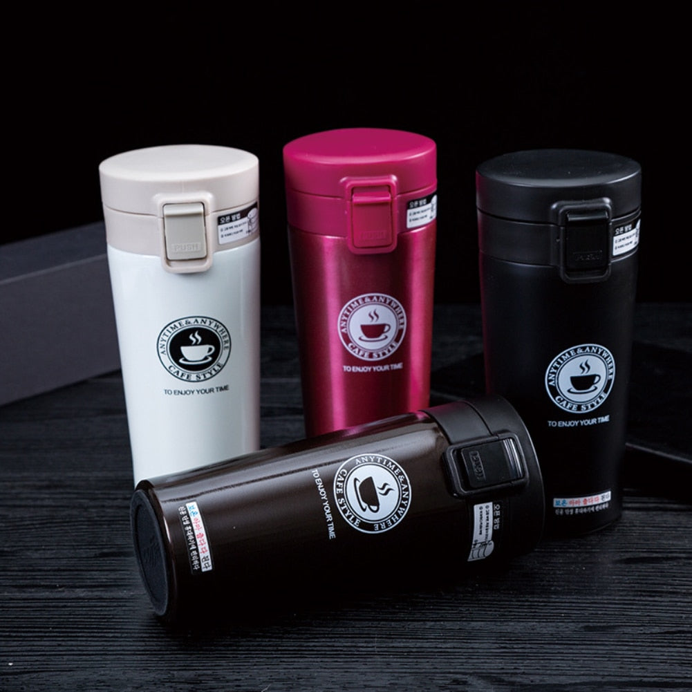 Fashion Travel Coffee Mug Stainless Steel Thermos Tumbler Cup Vacuum Flask Thermo Water Bottle Tea Mug Thermocup For Lovers Gift