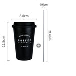 Black White Stainless Steel Silicone Mugs Hand Cup With Straw Lid Cup Sleeve Mug Tea Milk Cups Home Office School Gift 1PCS