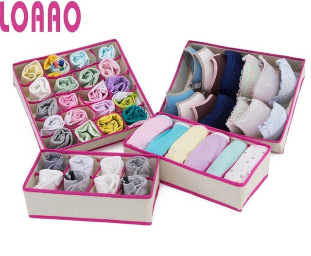 LOAAO home socks storage box bins underwear organizer box bra box socks storage organizer dust cover storage bag hanger bag