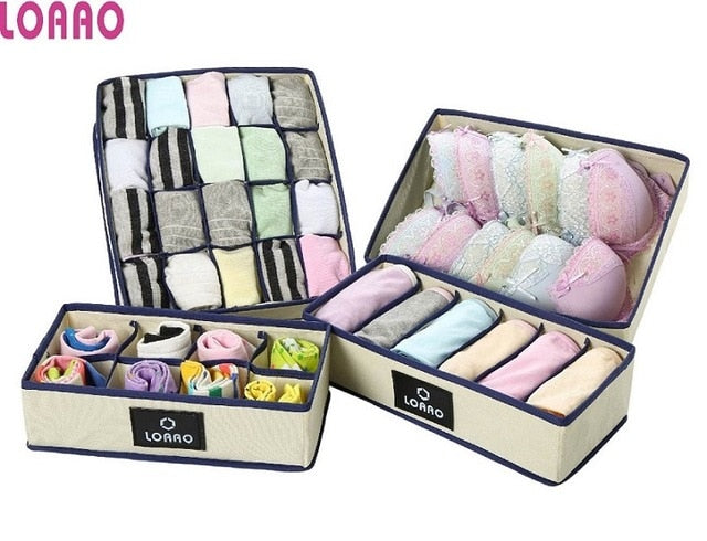 LOAAO home socks storage box bins underwear organizer box bra box socks storage organizer dust cover storage bag hanger bag