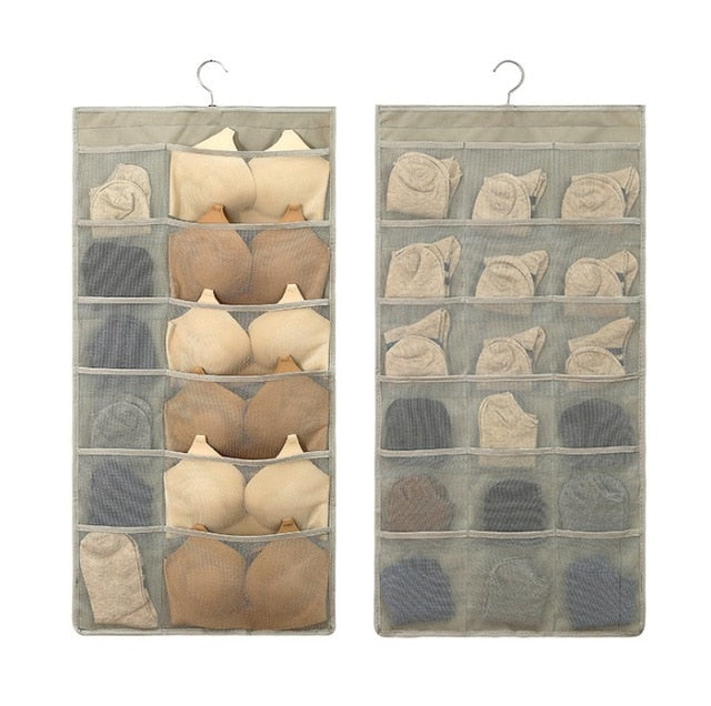 LOAAO home socks storage box bins underwear organizer box bra box socks storage organizer dust cover storage bag hanger bag