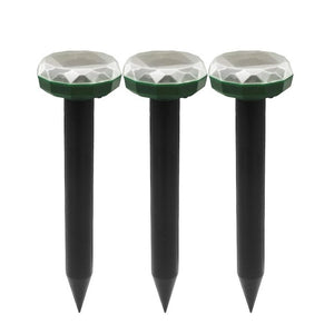 3pcs Garden Useful Solar Power Pest Repellers Eco-Friendly Ultrasonic Gopher Mole Snake Mouse Pest Reject Repeller Control