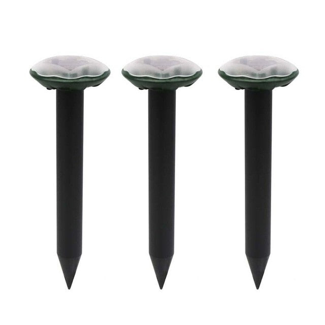 3pcs Garden Useful Solar Power Pest Repellers Eco-Friendly Ultrasonic Gopher Mole Snake Mouse Pest Reject Repeller Control