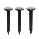3pcs Garden Useful Solar Power Pest Repellers Eco-Friendly Ultrasonic Gopher Mole Snake Mouse Pest Reject Repeller Control