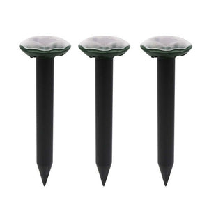 3pcs Garden Useful Solar Power Pest Repellers Eco-Friendly Ultrasonic Gopher Mole Snake Mouse Pest Reject Repeller Control