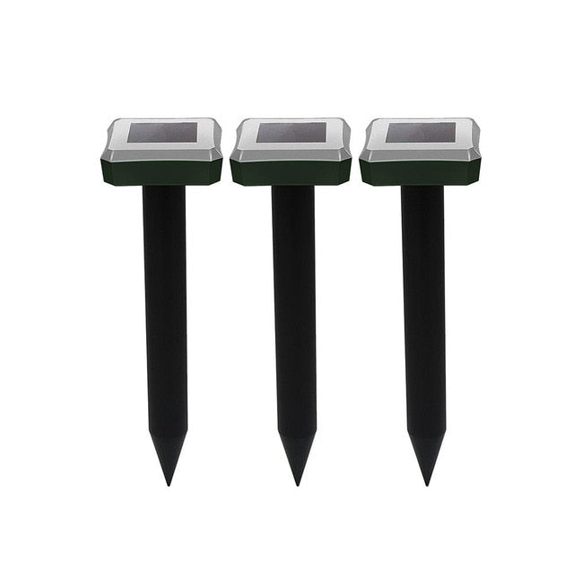 3pcs Garden Useful Solar Power Pest Repellers Eco-Friendly Ultrasonic Gopher Mole Snake Mouse Pest Reject Repeller Control