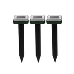 3pcs Garden Useful Solar Power Pest Repellers Eco-Friendly Ultrasonic Gopher Mole Snake Mouse Pest Reject Repeller Control