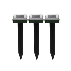 3pcs Garden Useful Solar Power Pest Repellers Eco-Friendly Ultrasonic Gopher Mole Snake Mouse Pest Reject Repeller Control