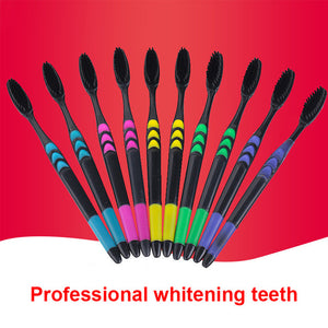 10/1pcs Eco-friend Toothbrush Soft Bamboo Charcoal Adult Clean Care Gums Fine Hair Home Unisex Family Pack  Brosse A Dent