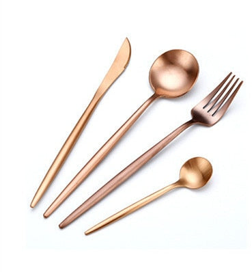 Hot Sale Dinner Set Cutlery Knives Forks Spoons Wester Kitchen Dinnerware Stainless Steel Home Party Tableware Set