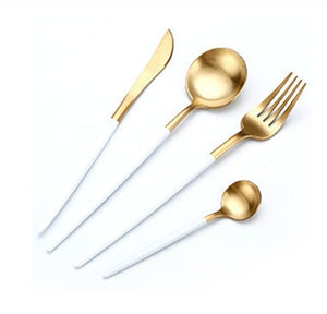 Hot Sale Dinner Set Cutlery Knives Forks Spoons Wester Kitchen Dinnerware Stainless Steel Home Party Tableware Set
