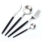 Hot Sale Dinner Set Cutlery Knives Forks Spoons Wester Kitchen Dinnerware Stainless Steel Home Party Tableware Set