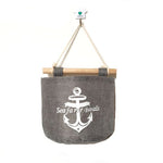 1pcs Navy Style Cotton Linen Storage Bag Creative Wardrobe Hang Bag Wall Pouch Cosmetic Toys Organize Pockets Home Storage Bag