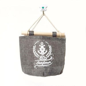 1pcs Navy Style Cotton Linen Storage Bag Creative Wardrobe Hang Bag Wall Pouch Cosmetic Toys Organize Pockets Home Storage Bag
