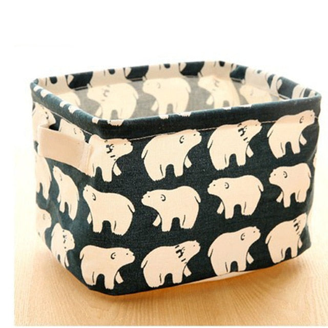 Foldable Storage Basket Storage Bin Closet Toy Box Container Organizer Fabric Basket Home Desktop Storage Baskets Bags