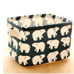 Foldable Storage Basket Storage Bin Closet Toy Box Container Organizer Fabric Basket Home Desktop Storage Baskets Bags
