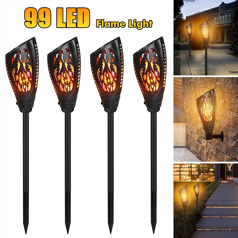 1/2/4Pcs 99LED 5.5V/5W Solar Flickering Flame Lamp Torch Lights Waterproof Garden Lamp Outdoor Landscape Lawn Light