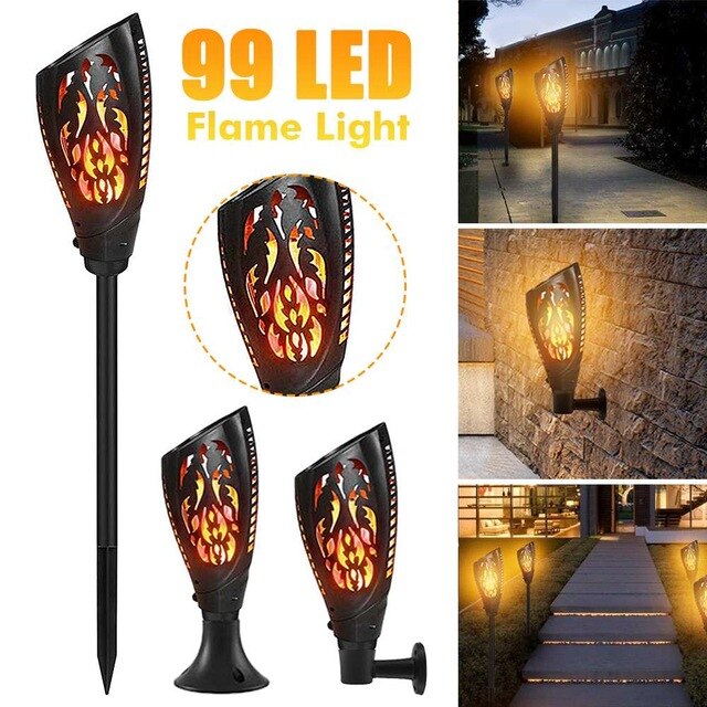 1/2/4Pcs 99LED 5.5V/5W Solar Flickering Flame Lamp Torch Lights Waterproof Garden Lamp Outdoor Landscape Lawn Light