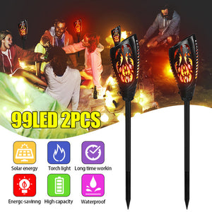1/2/4Pcs 99LED 5.5V/5W Solar Flickering Flame Lamp Torch Lights Waterproof Garden Lamp Outdoor Landscape Lawn Light